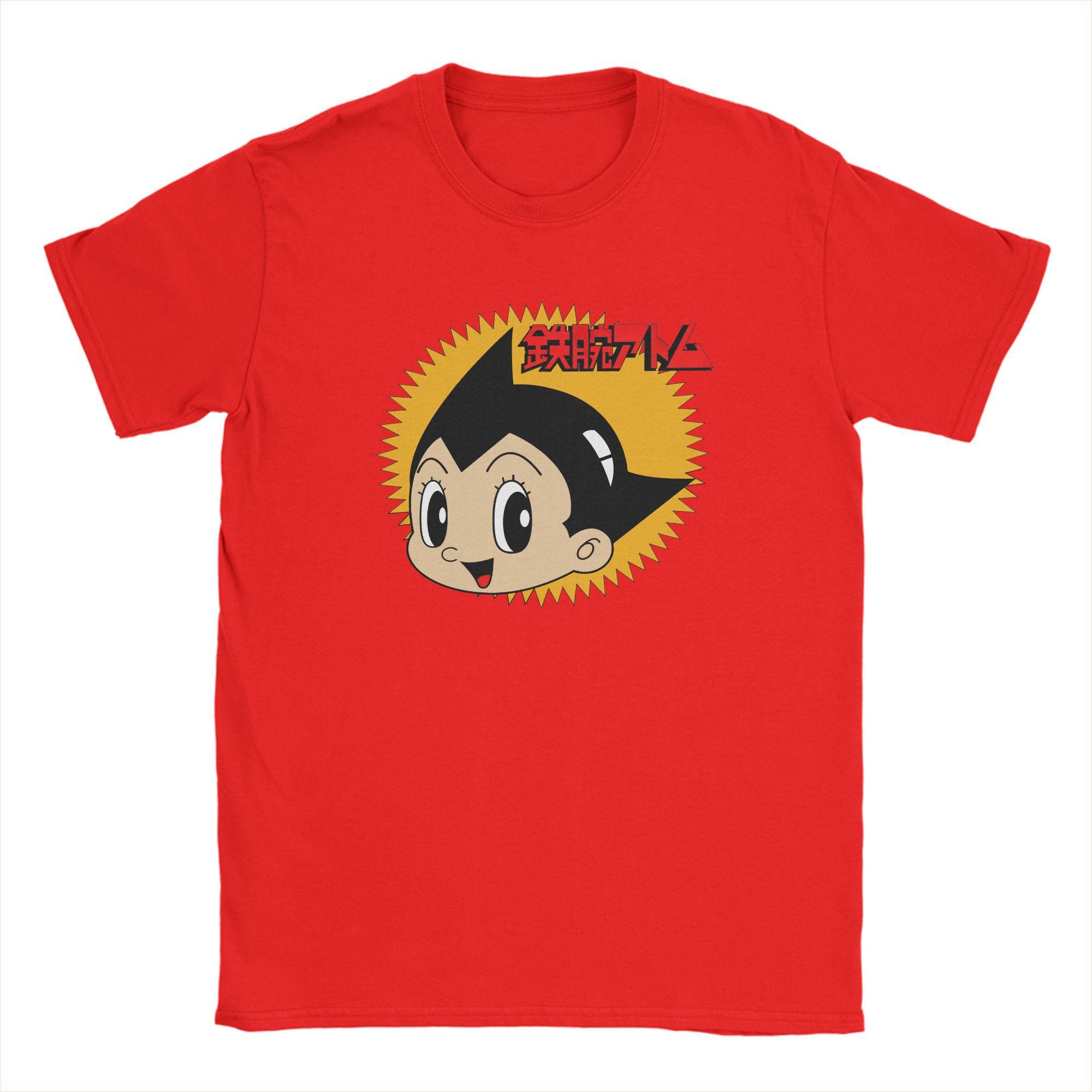 Мужская футболка Astro Boy Манга Забавная Хлопковая Футболка С Круглым Вырезом С Коротким Рукавом 4XL 5XL Одежда S