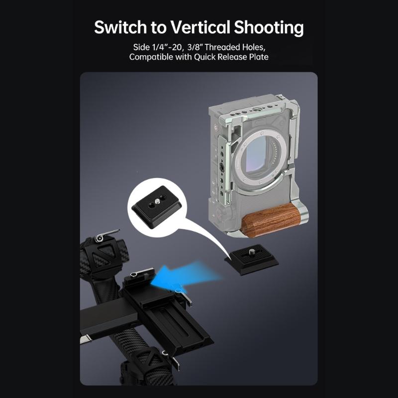Camera Expansion Frame Cage with Comfortable Wood Grip and Multiple Mounting Point for ZR Photography Accessories