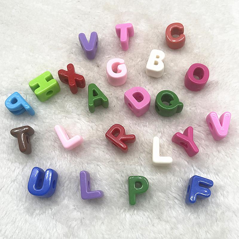 10pcs 20mm Mixed Alphabet Letter Beads Big Hole Charms Beads for Making Jewelry Diy Handmade Key Chain Accessories