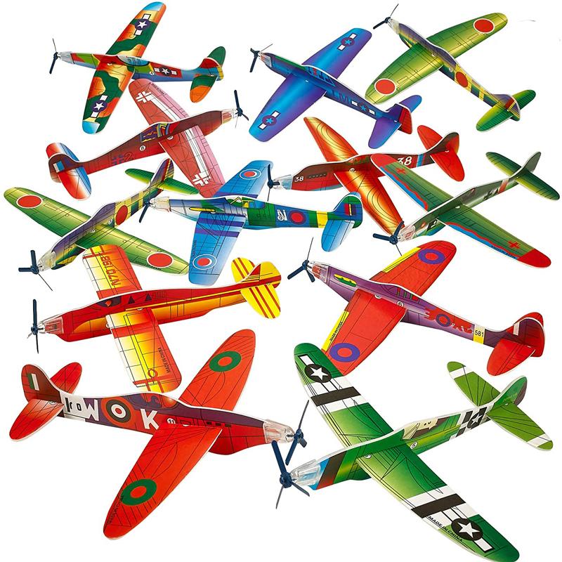 

12Pcs Diy Hand Throw Flying Glider Planes Kids Outdoor Games Avion Polystyrène Planeur Juguetes Divertidos Y Baratos Set