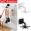 2PCS Upgraded Multi-function Rotatable 6-claw Hook 360 ° Seamless Punch Free Hook Kitchen Storage Hook Self Adhesive Bath Hooks