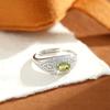 Natural Crystal Stone Jewelry S925 Sterling Silver Ring Women's Niche High-end Daily Gift Birthday Gift
