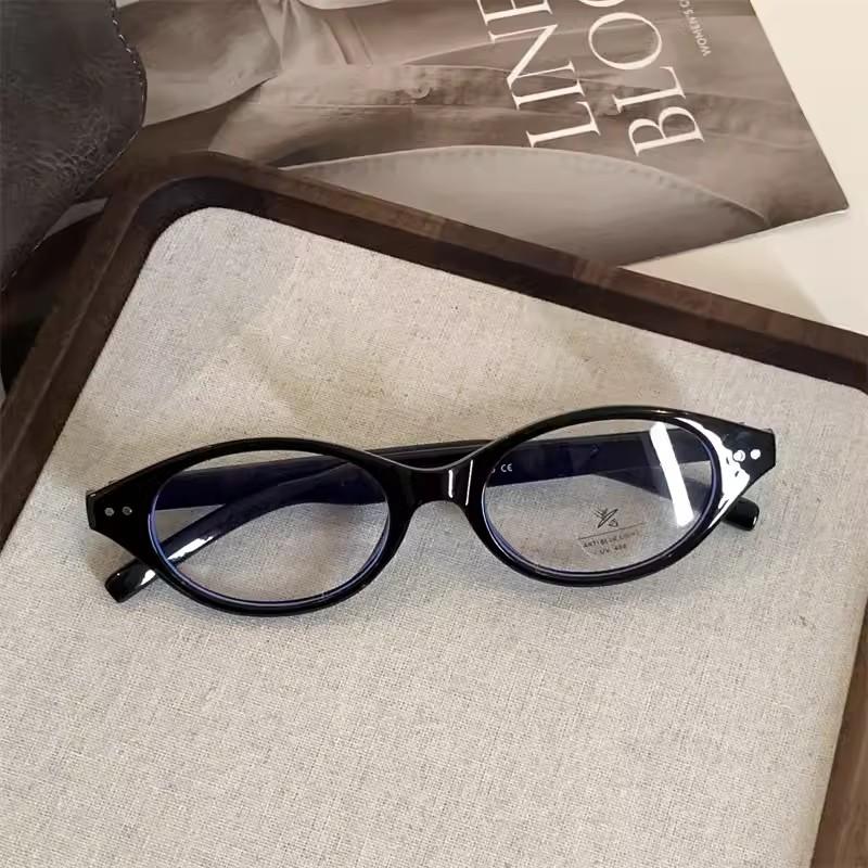 Fashion  Vintage Oval Frame Glasses Retro Eyewear Brand Shades Computer Reading Eyeglasses Anti-Blue Light Glasses Decoration