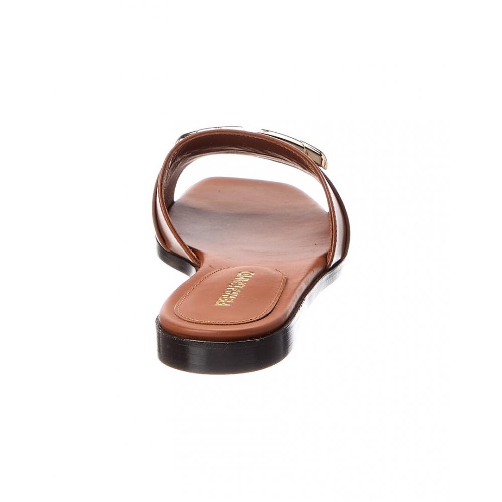 Salvatore Ferragamo Ferragamo Priscilla Leather Sandal Brown