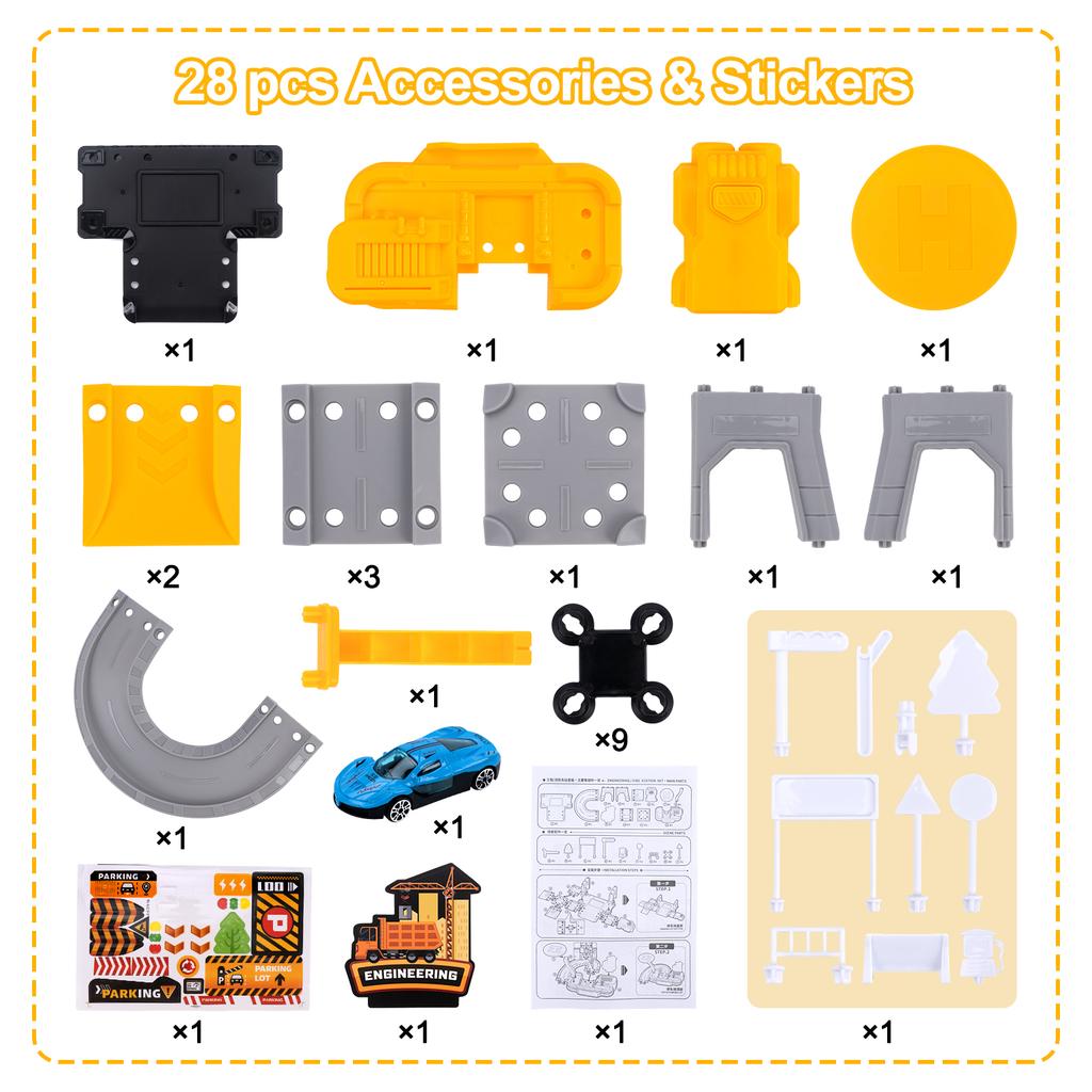 Children's Track Parking Car Toys Engineering Vehicle Multi-Storey Car Parking Building boys Toys Educational Toys Boys Gifts