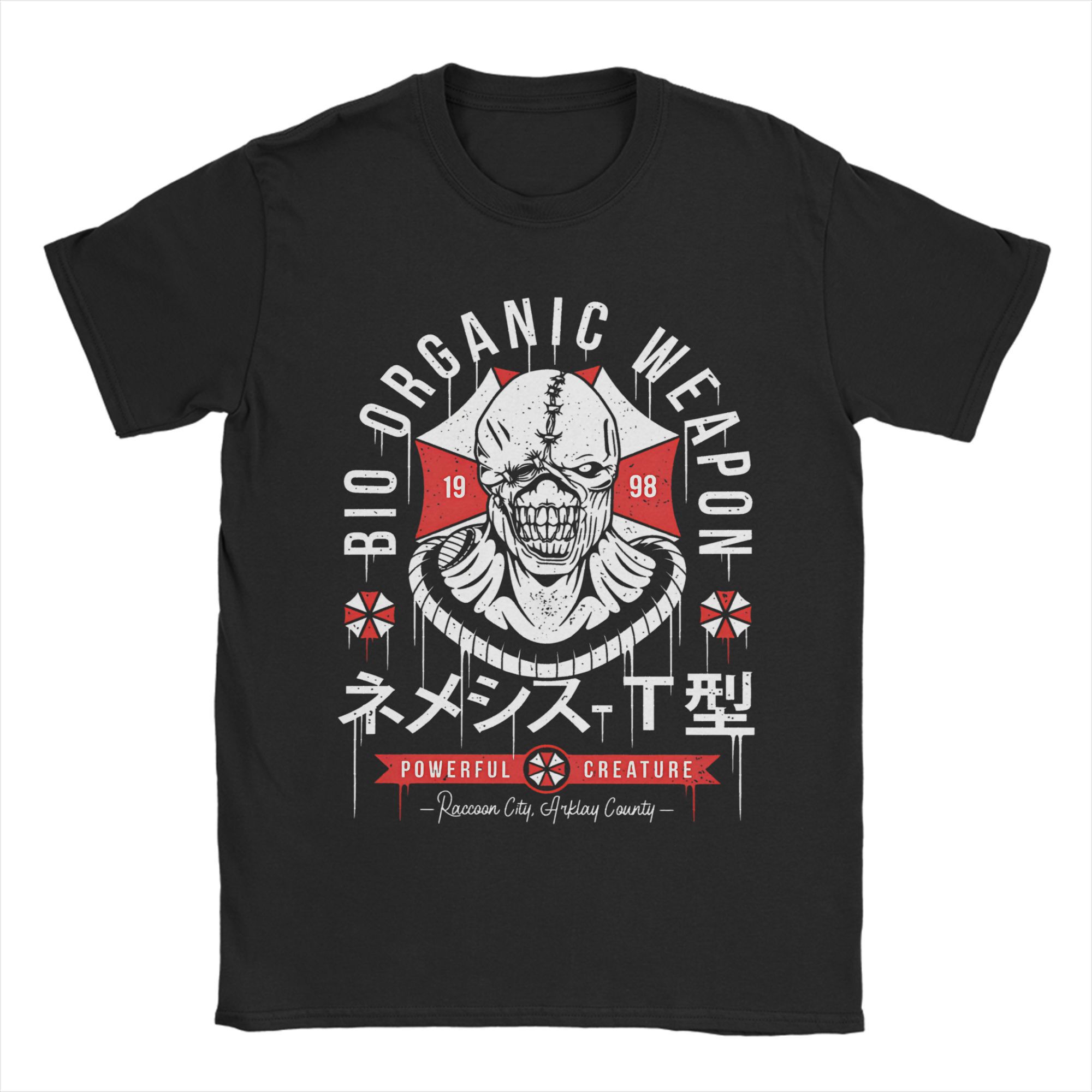BenberFashion Resident Eviling 4 Umbrellas Corporation T-shirt voor Heren Japans Horrorspel 100% Katoen T-shirt Korte Mouw T-shirts Tops M