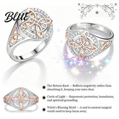 Pagan Spiritual Ring Women Finger Witch Knot Design Two-tone Modern