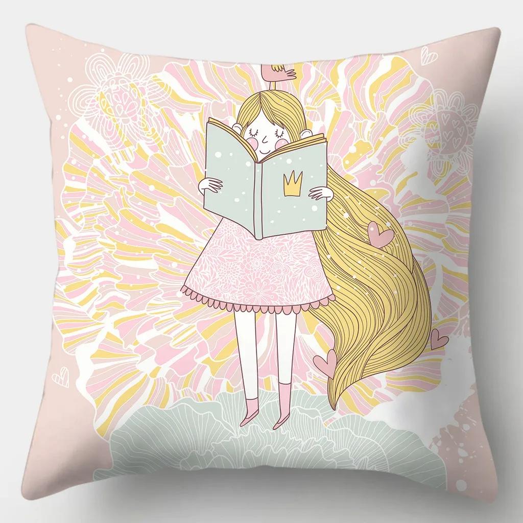 Creative Deer Pillowcase 45cmX45cm Square Sofa Pillow Cover Love Cushion