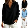 Women Long Sleeve Pullover Top V Neck Knit Sweatshirt Casual Loose Fit Lightweight Ribbed Fabric Comfortable Everyday Wear