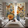 2 stücke HD garten gänseblümchen schmetterling dekorative vorhang Gelb krawatte digital gedruckt vorhang Home Decor stil Dekorative wohnzimmer
