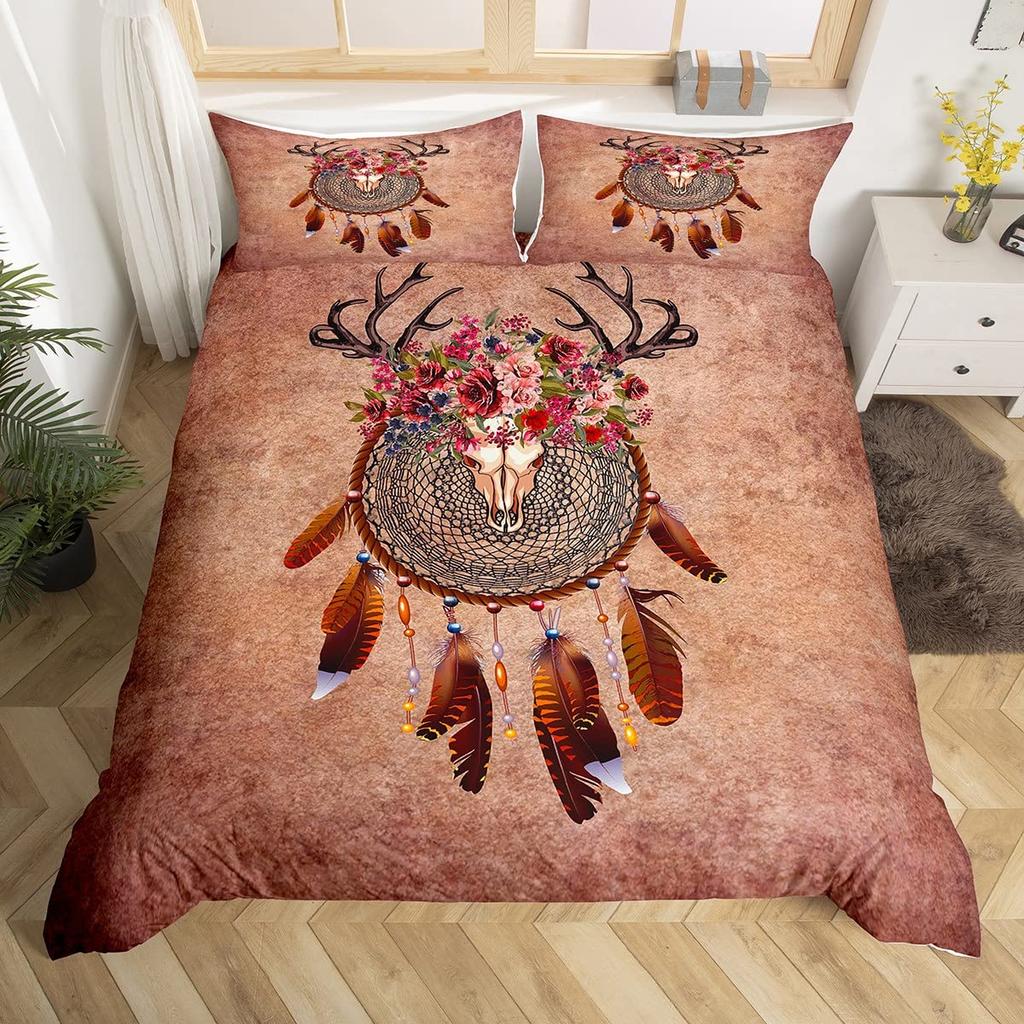 Dreamcatcher Duvet Covers for Kids Teens Queen Quilt Covers Lightweight Down Bedroom Decor 2 Pillowcases 1 Duvet Cover No Quilt