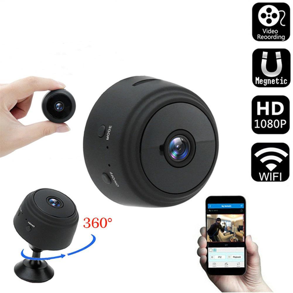 

A9 WiFi Міні-камера Висока роздільна здатність 1080P Ширококутний огляд 140° Детекція руху Віддалений моніторинг Камера спостереження для домашньої безпеки чорний