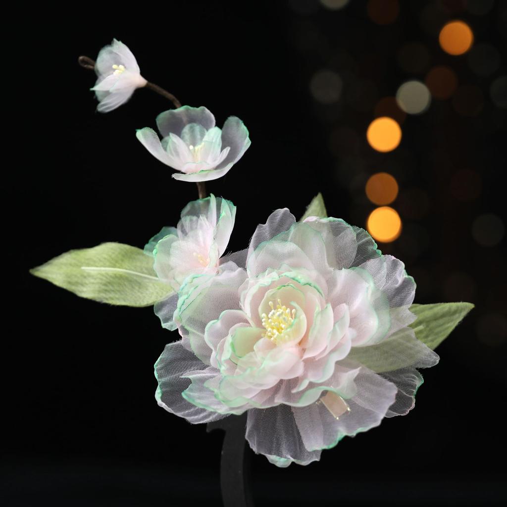 Flower Hair Clips Forks Chinese Hanfu Hair Accessories for Women Hairpin Fork Handmade Vintage Wedding Hair Jewelry Retro Crowns for Girl and Women