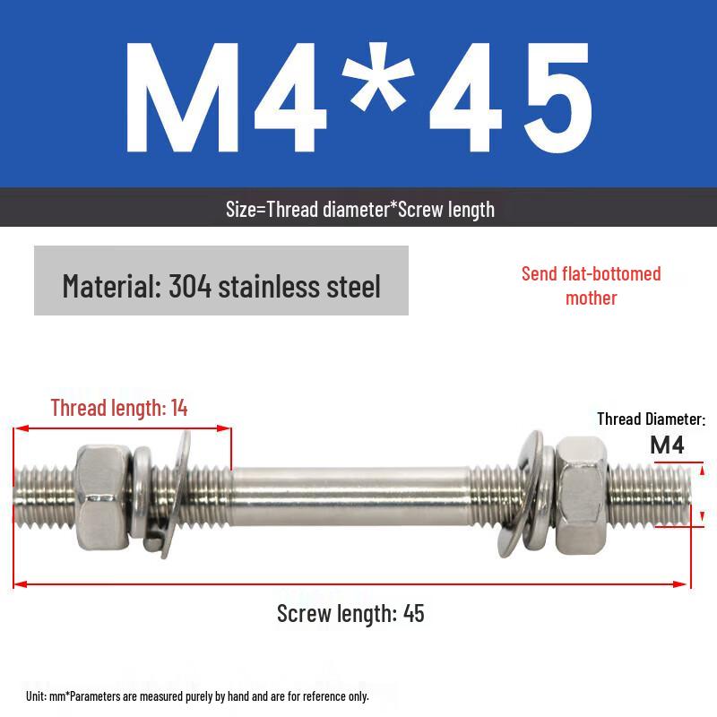 304 Stainless Steel Double-Ended Stud Bolt & Nut Set