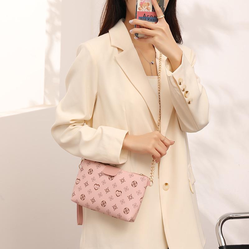 Women's Bag New Circle Printed Messenger Chain Small Square Bag Casual Change Bag Small Shoulder Bag
