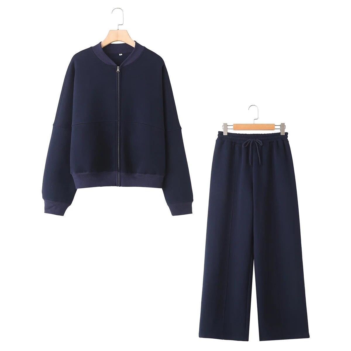 

Кардиган на молнии. Женский спортивный костюм. Осенние наряды. Брюки. Одежда. Спортивная одежда с длинными рукавами. Пальто. Куртка-бомбер. Брюки с высокой талией. Уличный костюм. L