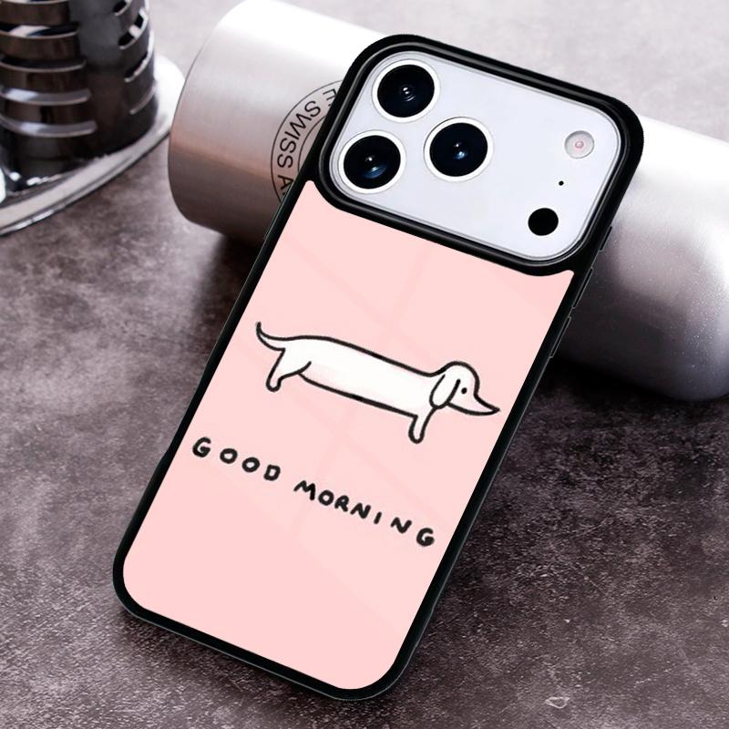 Cartoon Dachshund Sausage Dog Phone Case For iPhone 17 16 15 14 13 12 11 Pro Max Plus 17Air Soft Silicone Cover