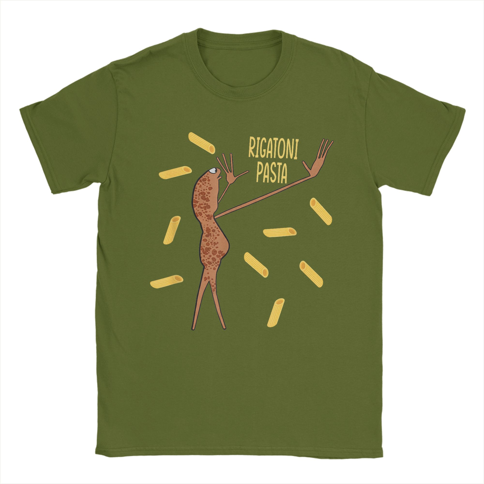 Oversized T Shirt Summer Marcus The Worm Rigatoni Pasta Trending T-Shirts Pure Cotton Tshirt for Men Big Size Short Sleeve Tops 4XL