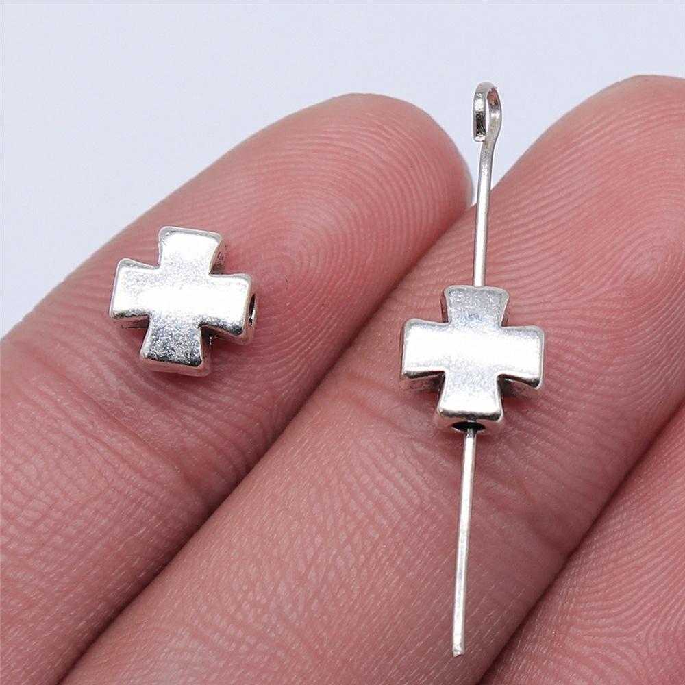 20pcs Cross Charms Handmade Pendant Making Fit Vintage Tibetan Bronze Silver Color DIY For Bracelet Necklace