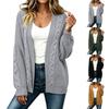 Women's Plus Size Sleeve Cardigan Sweater Cable Knit Open Front Long Sleeve Ribbed Knit Top