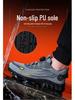 Men's Fly-Knit Safety Shoes: Anti-Smash, Anti-Puncture, Breathable, Lightweight, Comfortable, Wear-Resistant with Soft Sole and Button Closure.