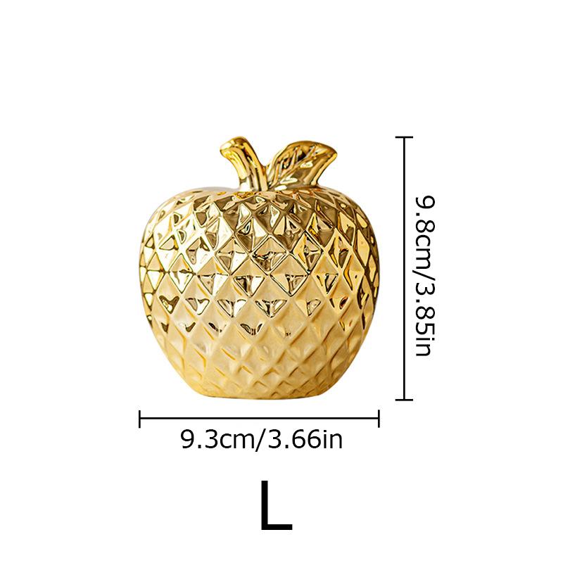 

1шт орнамент винный шкаф орнамент имитация фруктов украшение современная керамика яблоко гостиная позолоченный домашний декор L золотой