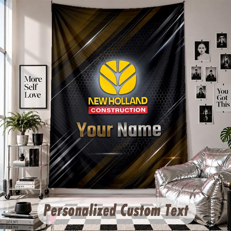 Wall Hanging Tapestry With Custom Name & Text, New Holland Decorative Tapestry For Bedroom