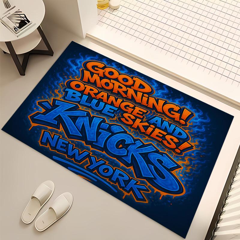 1pc Knicks logo Print Area Rug - Soft, Washable Non-Slip Indoor Mat, Living Room, Home Office Decorative Rug,Office Decorative