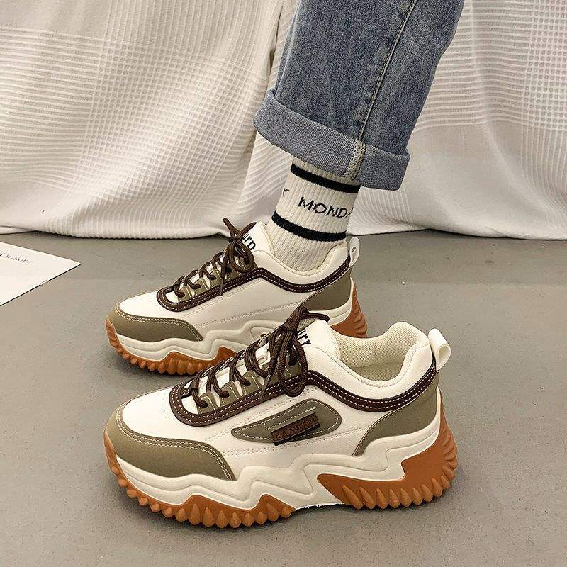 

Dad Shoes Girl 2025 Autumn and Winter New Height-increasing Thick-soled Retro Versatile Fleece Sports and Casual White Shoes 35