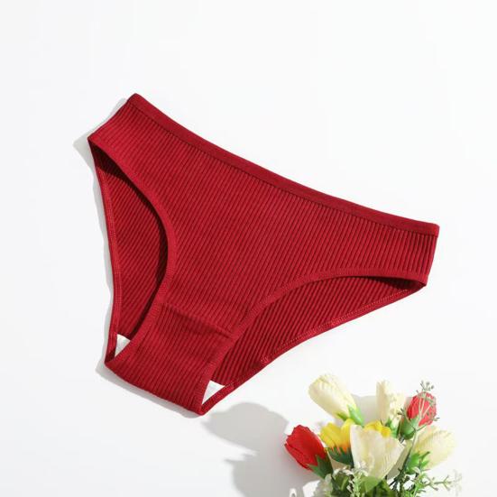 Cotton Underwear for Women Low Rise Ribbed Cheeky Bikini Panties Breathable High Cut Sexy Hipster Briefs