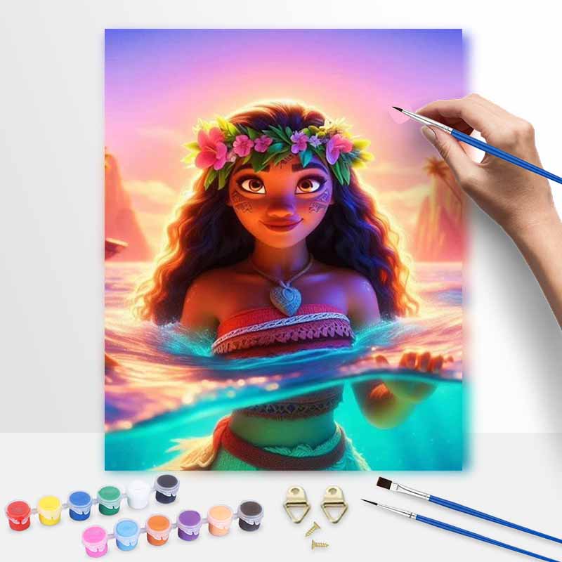 Disney Moana Oil Painting Art Handmade Diy Painting Home Decoration Gift