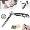 Compass Protractor Combo Ruler - Multi-functional Curved Metallic Drawing Tool, Mini Circle & Patterns Drawing Ruler