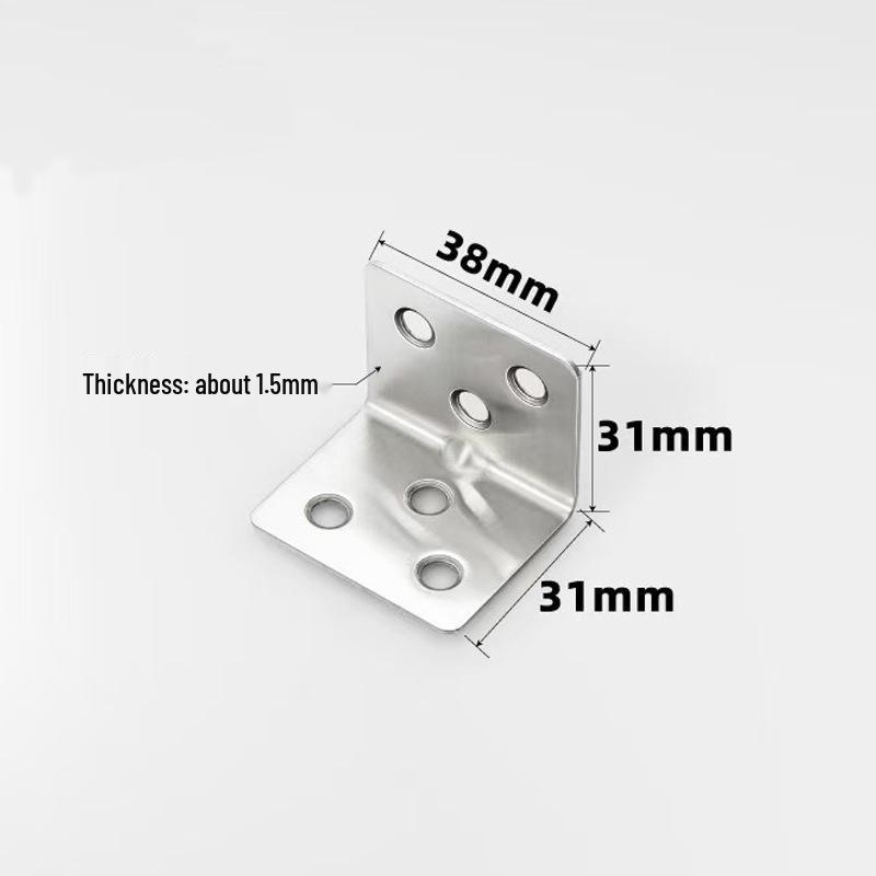 90° L-Shaped Stainless Steel Angle Bracket for Furniture and Shelves