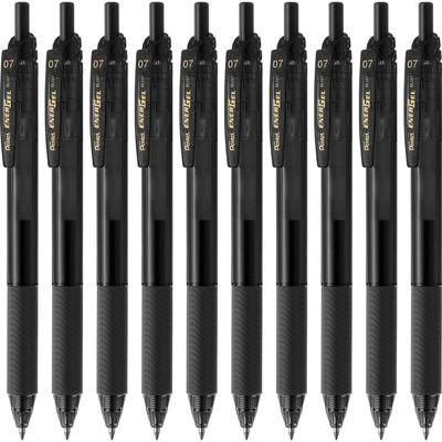 PENTEL Gel Ink EnerGel S Ballpoint Black 10 Pens Pen, 0.7mm, Barrel, BL127-A,