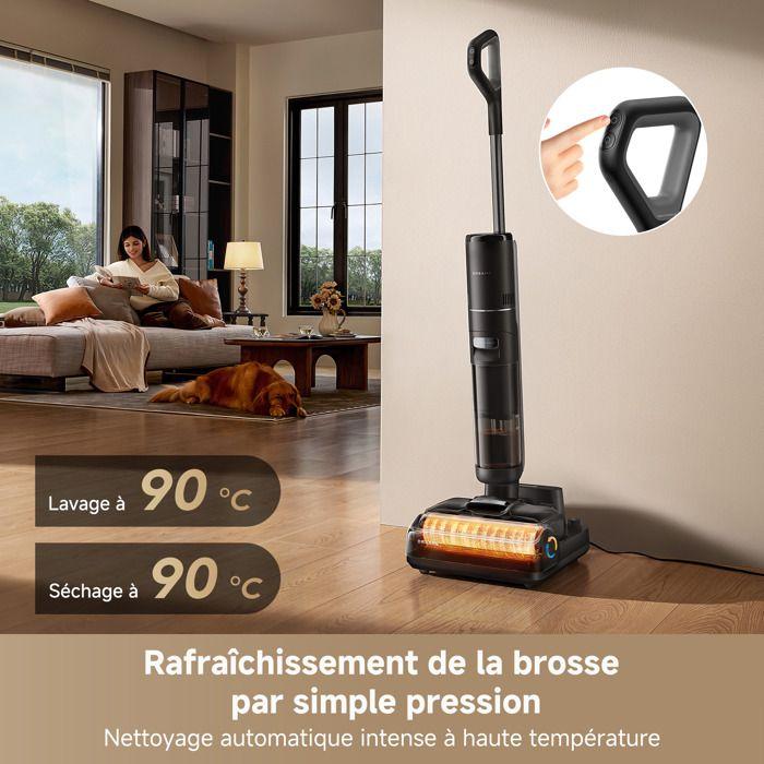 DREAME H15S Aspirateur Laveur, Nettoyage Triple Arête, Bras Robotisé AI, Aspiration 21 000 Pa, Sans Nœud, Portée À Plat À 180°