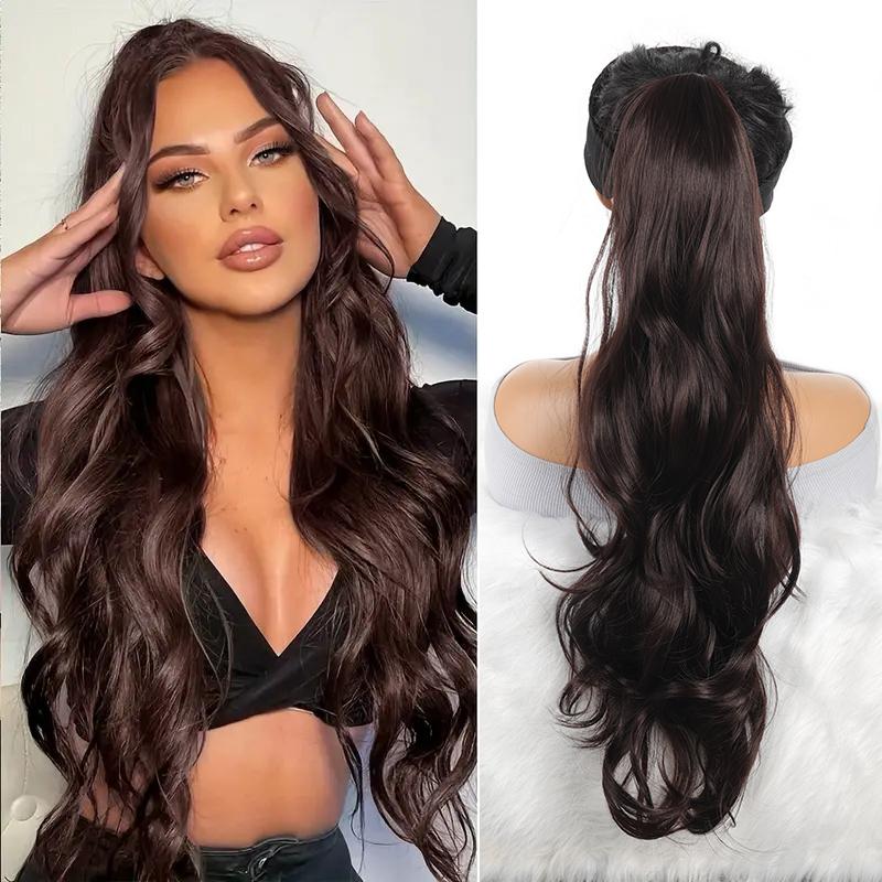 Vrstvená kudrnatá paruka s velkými vlnami a stahovací šňůrkou, vláknitý culík, paruka z culíku pro ženy, tepelně odolná paruka, jednoduchá a pohodlná na nošení