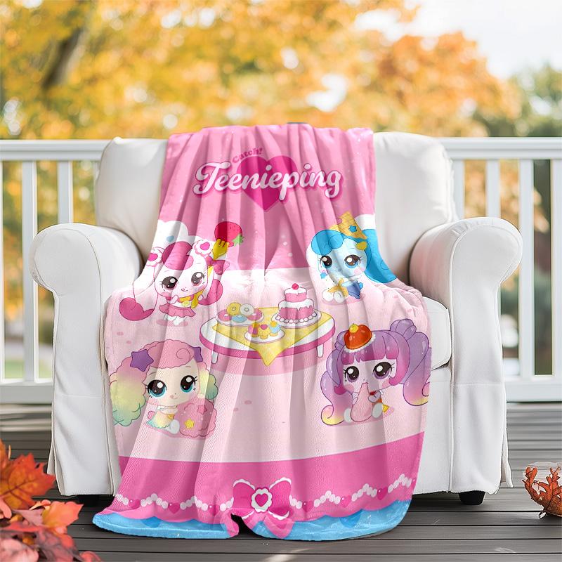 1pc Catch Teenieping Magic Sweethear4 Theme Blanket - Digital Print, Polyester, Cozy for All Seasons, Perfect for Outdoor, and Travel