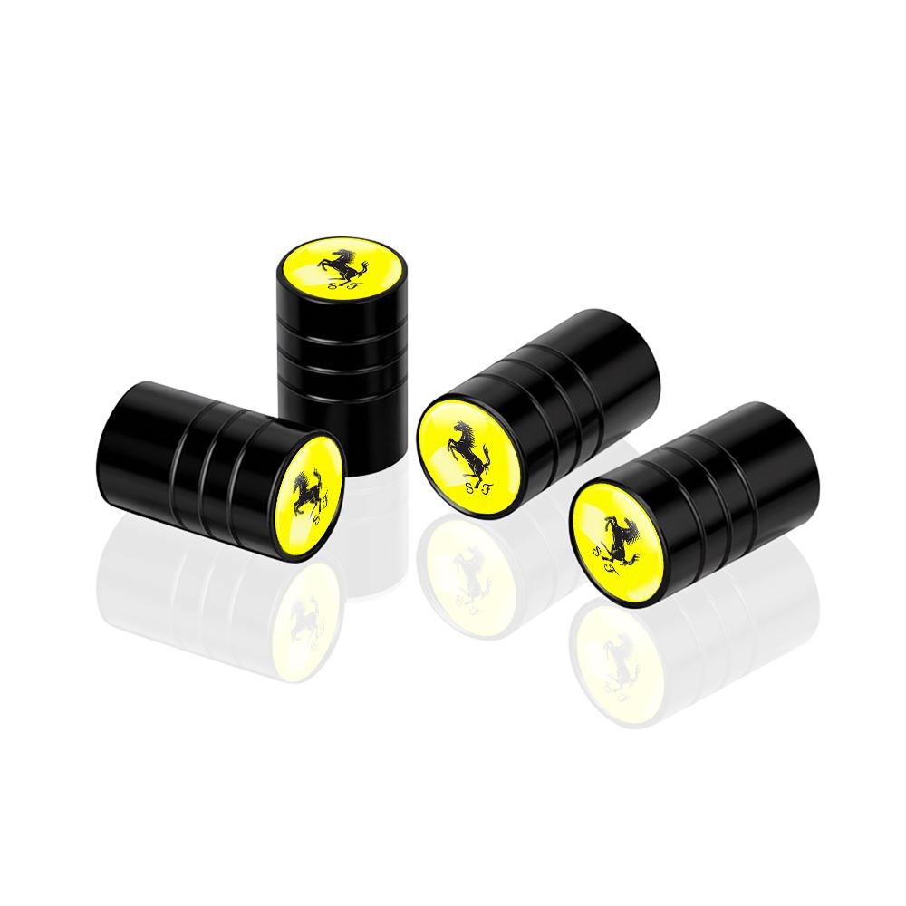 4Pcs Car Logo Wheel Valve Caps Stem Covers Auto Exterior Accessories For Ferrari F1 458 488 SF90 Stradale SF90Spider 296 GTB 296 WM2