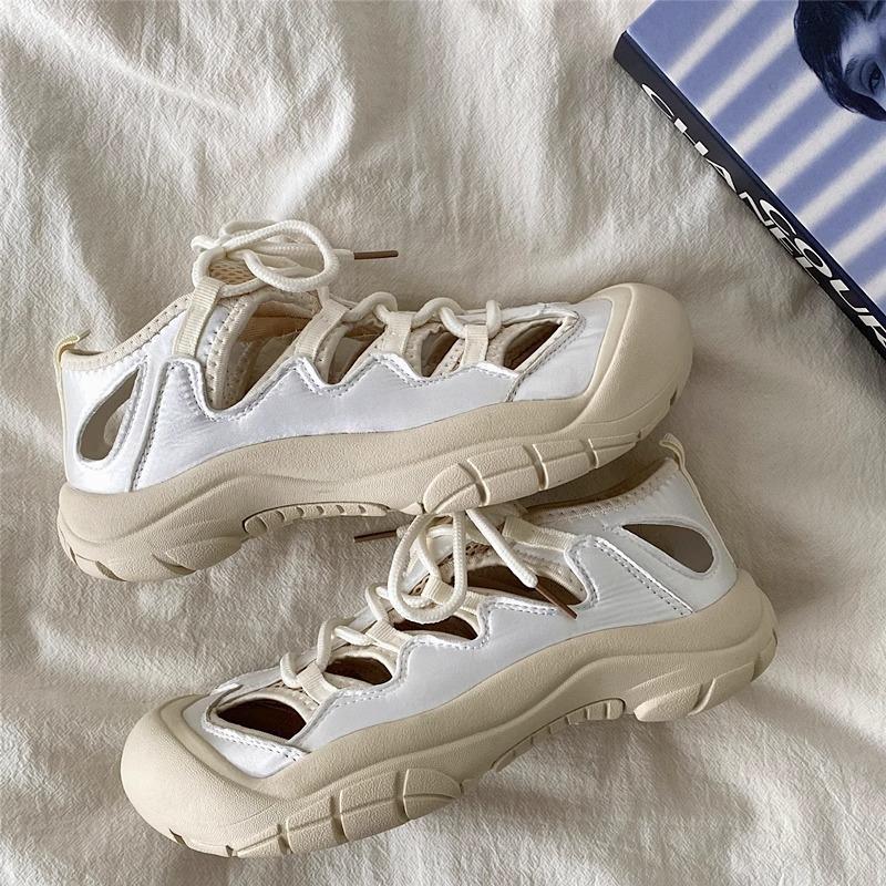 Platform Sandals Women's Outer Wear Summer New Ugly Cute Big Head Shoes Sports Casual Hole Shoes