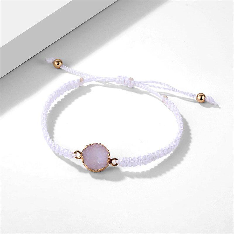 Charms Stone Bead Weave Rope Bracelets Women Girl Boho Handmade Party Gifts Jewelry