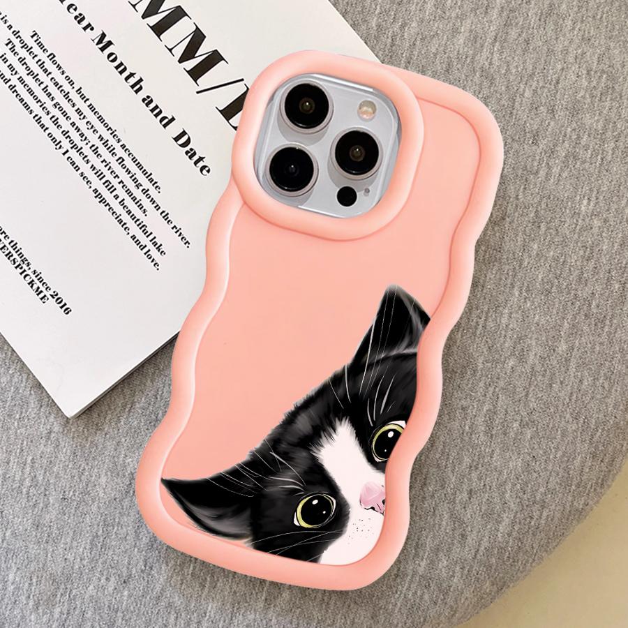 Cute Cat Pattern Soft Phone Cover Case for iPhone XR 12 15 Plus 14 11 8 16 Pro Max 17 Air 13