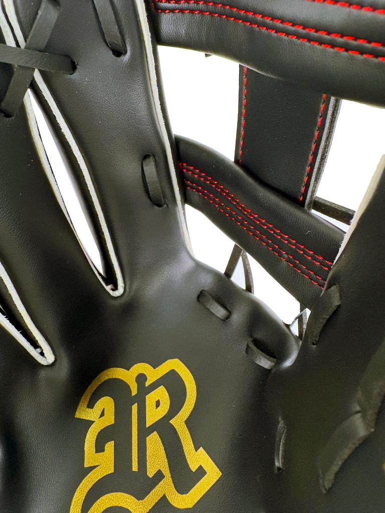 Be Active Soft Baseball Glove BA-6424 All-Round Use 12 Inches Left-Handed Black and Orange Lightweight Catching Practice Grassroots Beginner Friendly