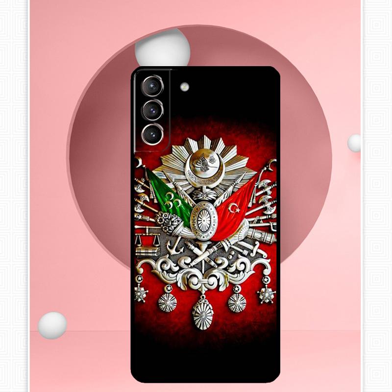 Osmanlı İmparatorluğu Arması Kılıfı Samsung Galaxy S24 Ultra S22 Plus S20 S21 FE S8 S9 S10 Note 10 20 S23 Ultra Kapak