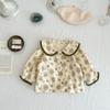 Baby Flowery Blouse and Dungarees Size 70 [Chic Kids] Two-piece Set, Green,
