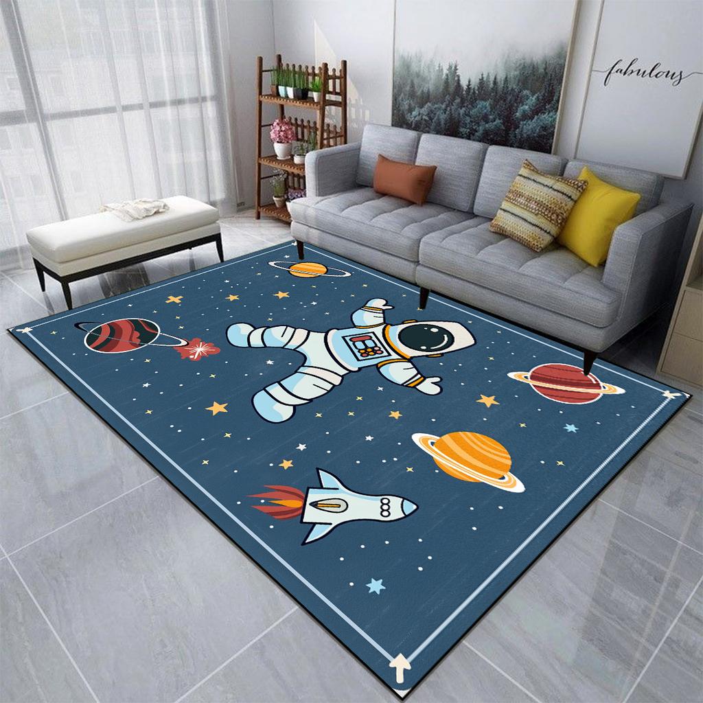 Spaceman Animation Carpet for Living Room Ins Children's Room Large Size Soft Rugs Cute Style Non-slip Washable MAT Customizable