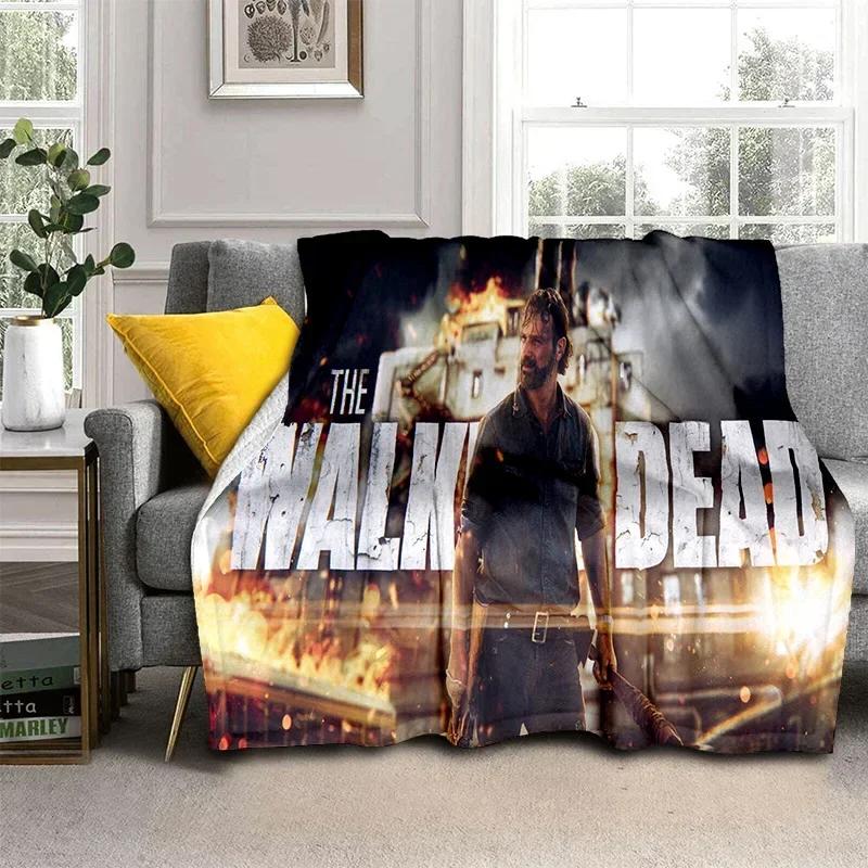 3D Horror TV The Walking Dead TWD Blanket,Soft Throw Blanket for Home Bedroom Bed Sofa Picnic Travel Office Cover Blanket Kids