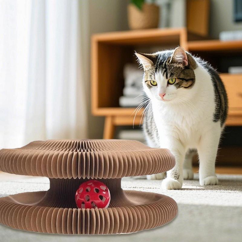 Organ Cat Scratcher Board Cat Toys Scratching With Bell Ball Interactive Mental Physical Exercise Game For Infoor Oudoor Use