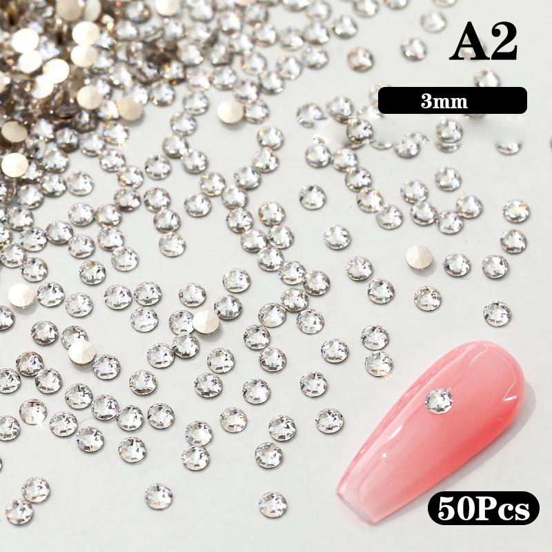 50Pcs Mini Pointed Bottom Mixed Shape Jewelry Nail Decorations Glass Pile Diamond Manicure Accessories