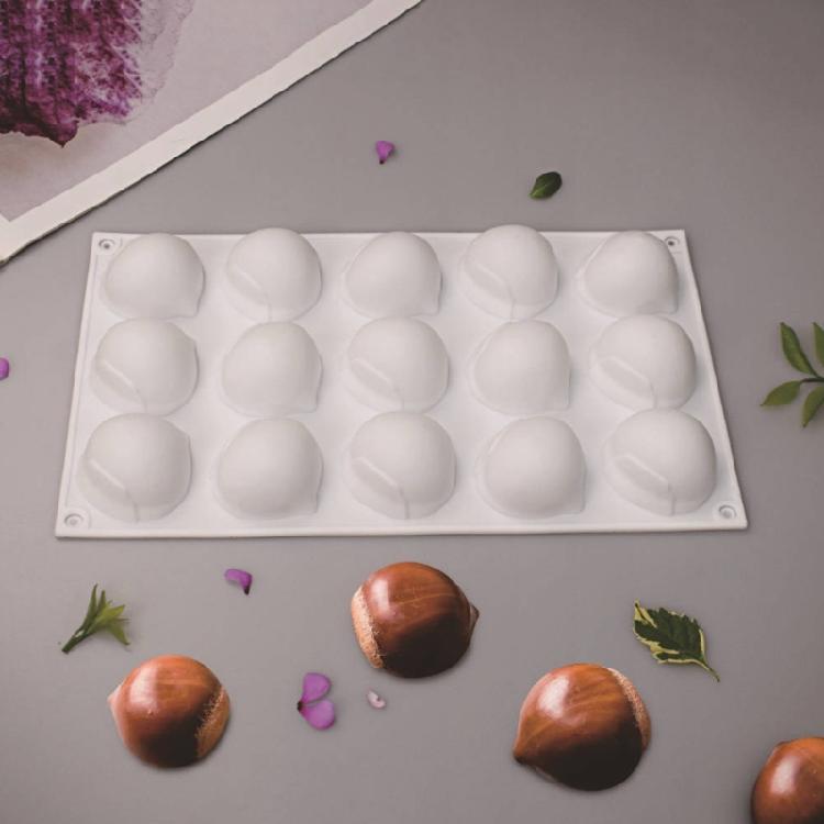Molde de Silicona de Castaña Herramienta para Hornear para Hacer Chocolate Fondant Cupcake