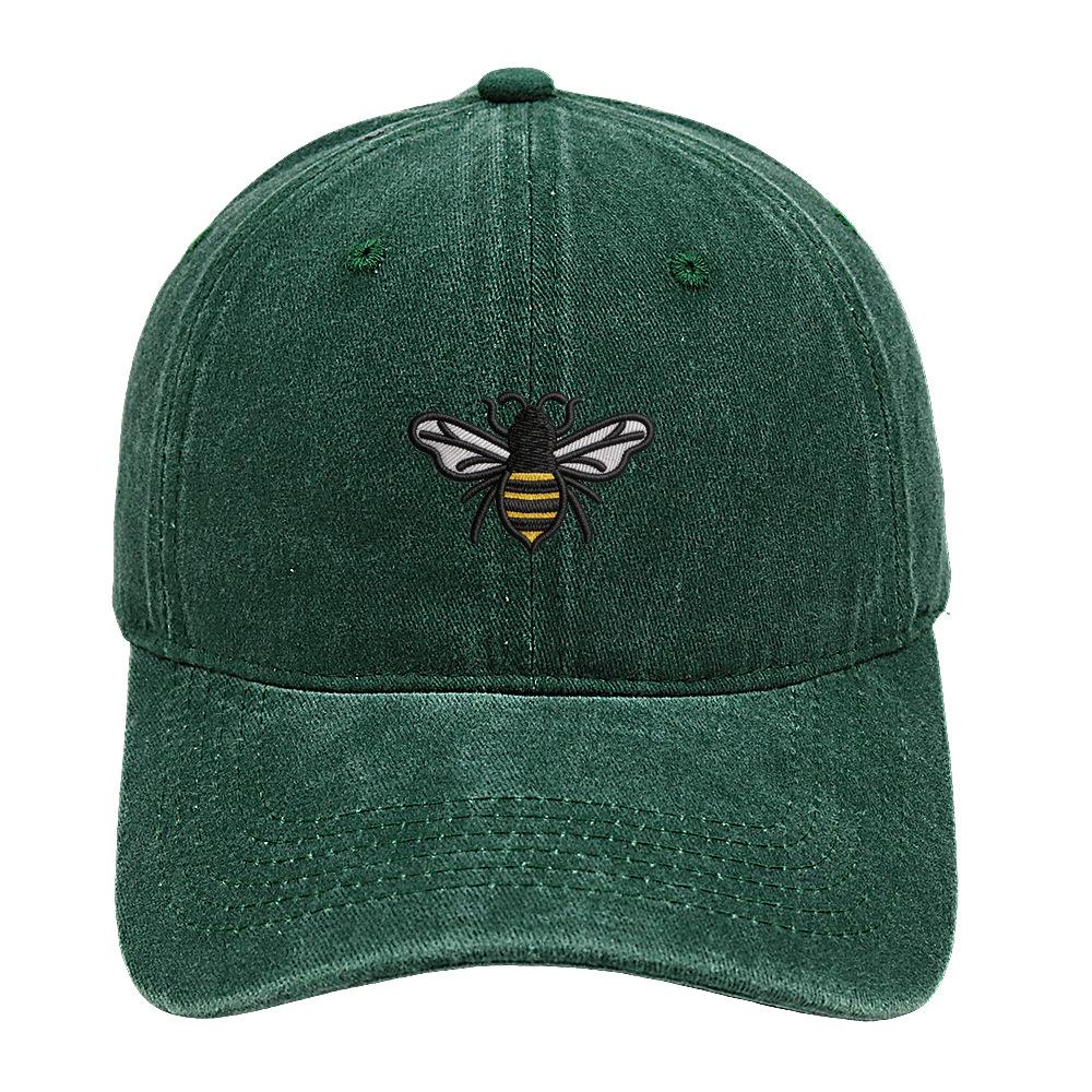 Bee baseball cap cartoon cute embroidery cap European and American retro washed old men's and women's casual hat